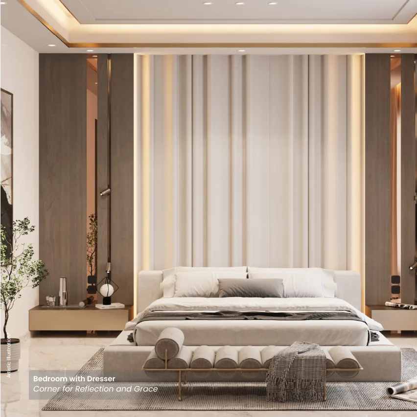 Type B 3 BHK Duplex Villa, Sahu Kalpana North Avenue — Bedroom with dresser
